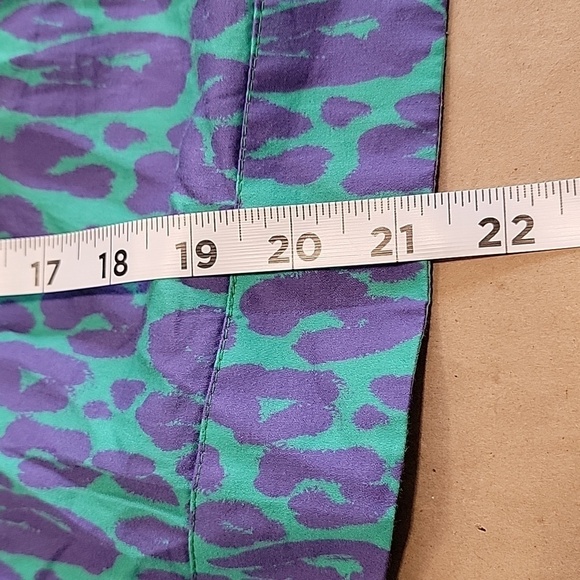 Grace Atelier Size S Purple and Teal Leopard Print Balloon / Bubble Ruffle Top - Picture 11 of 14